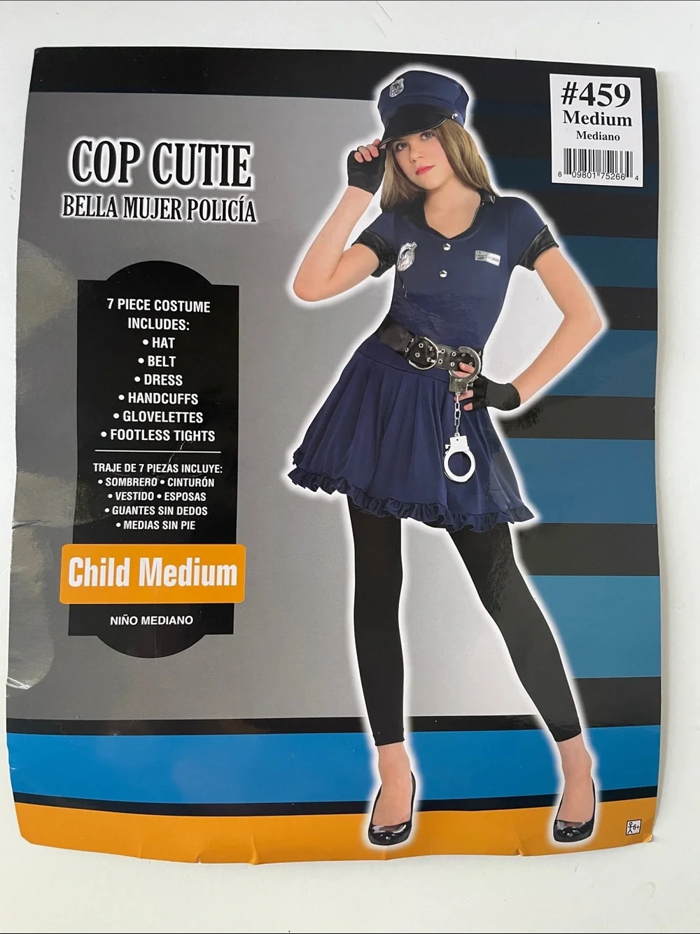 Police  Cop Officer Halloween Girls  Size Medium  Navy Costume Dress